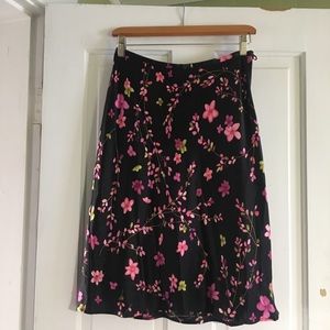 Ann Taylor silk floral sequin skirt size 4P